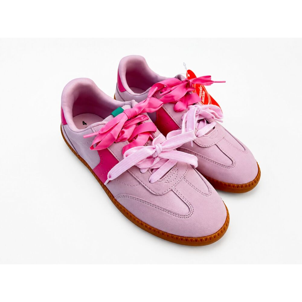 Wonder Nation Big Girl Pink Soccer Sneakers Memory Foam Lace-Up Athletic Shoes 4